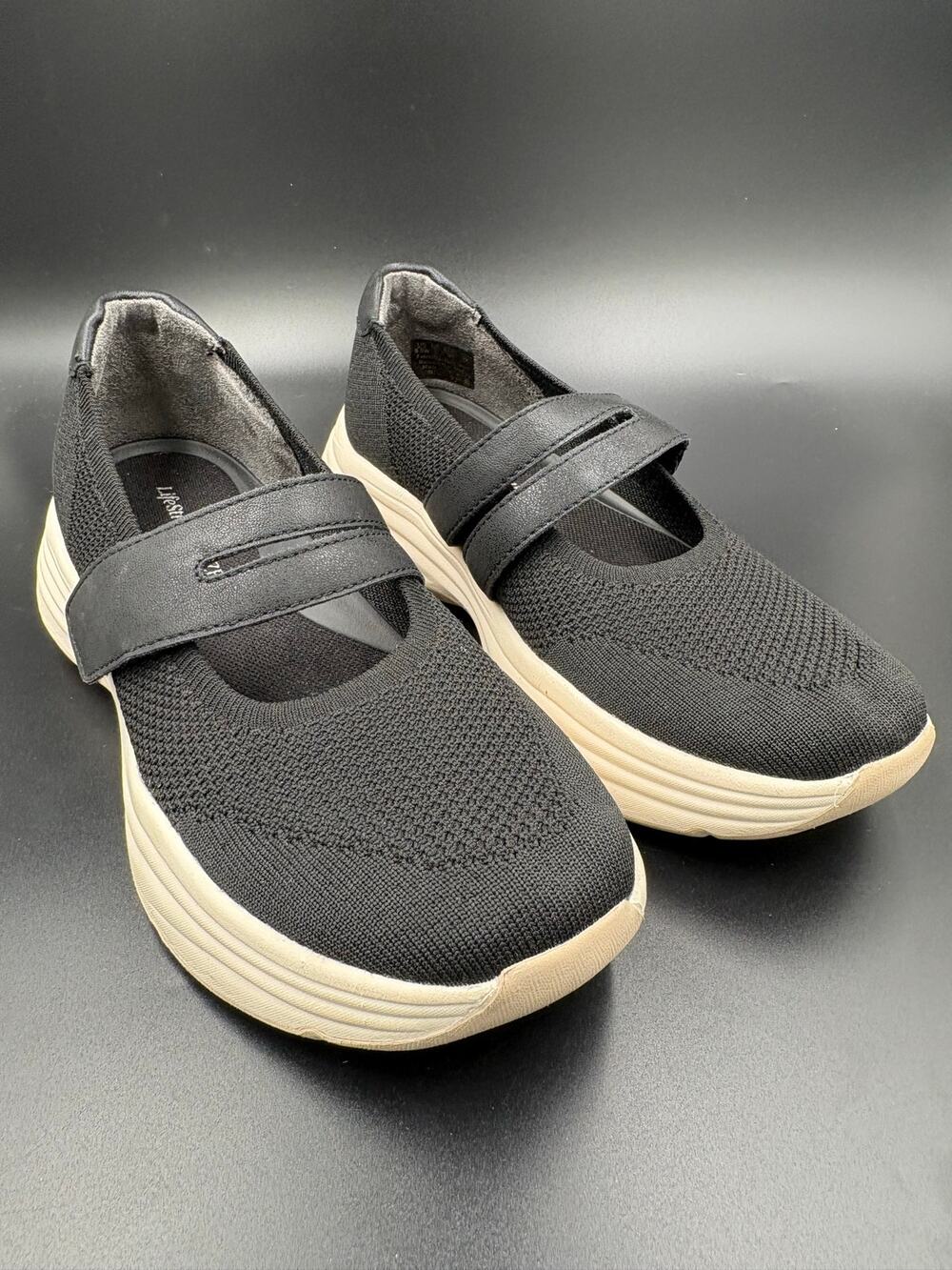 the LifeStride Intuition Knit Washable Mary Jane Sneakers Black Womens size 8.5W